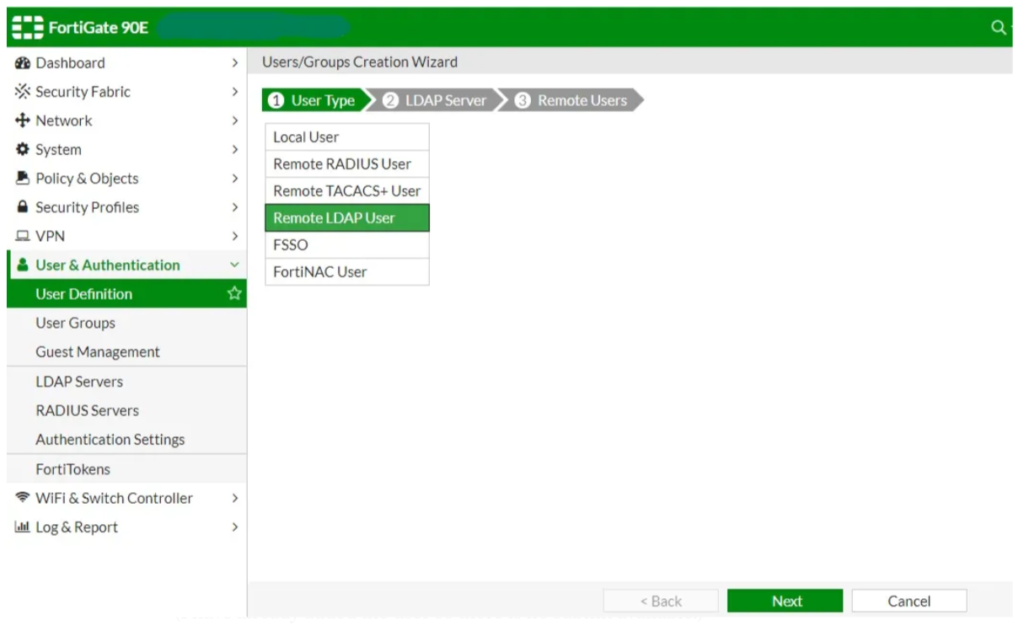 Remote LDAP user